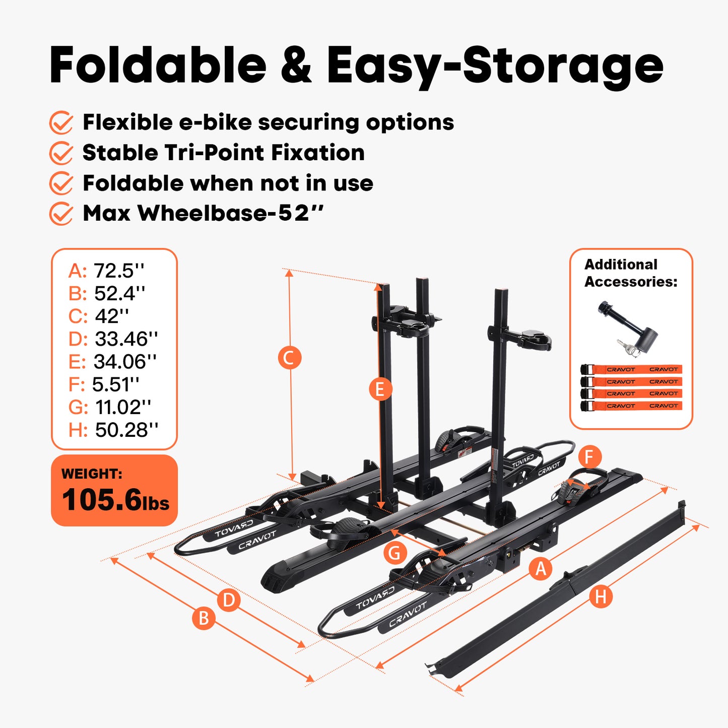 CRAVOT CyberRack S3 Hitch Bike Rack