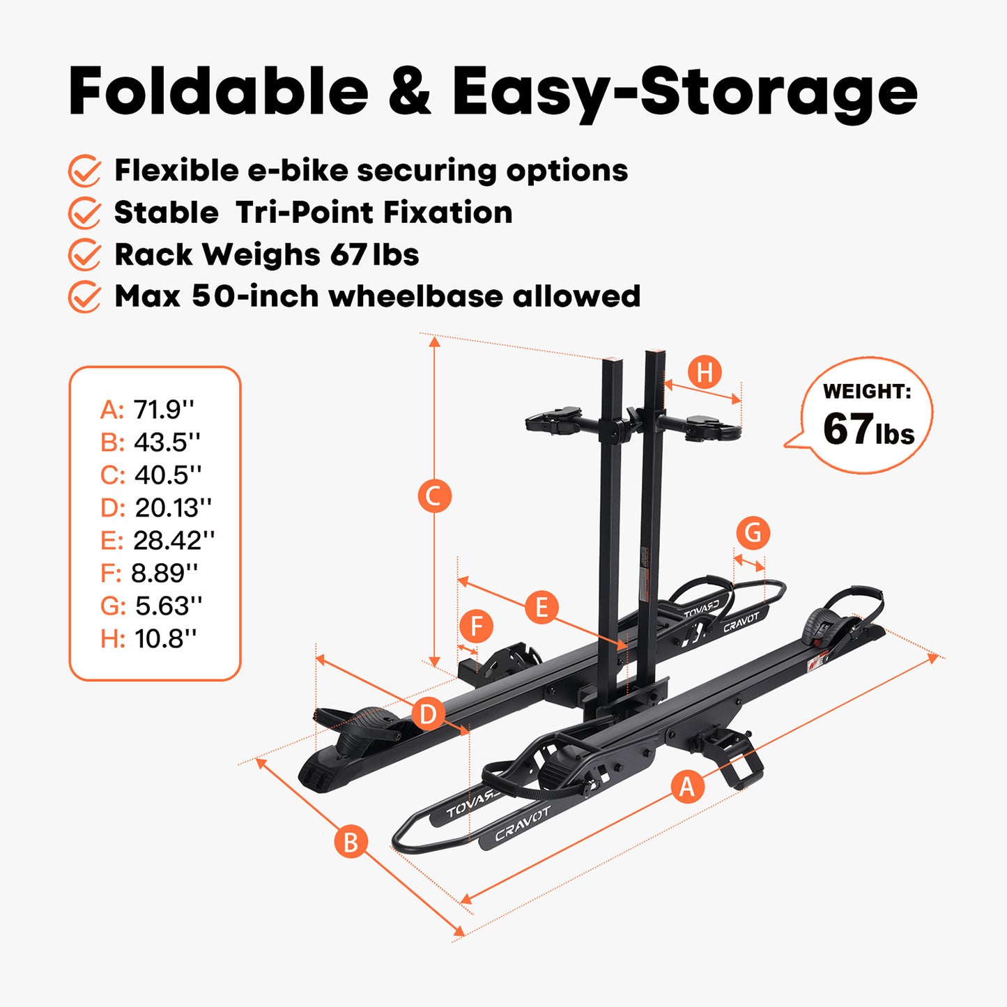 CRAVOT CyberRack E2 PLUS Hitch Bike Rack