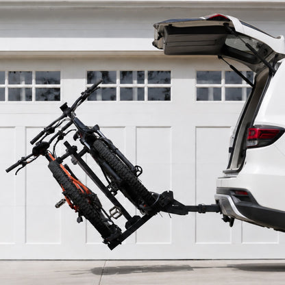 Tiltable bike rack